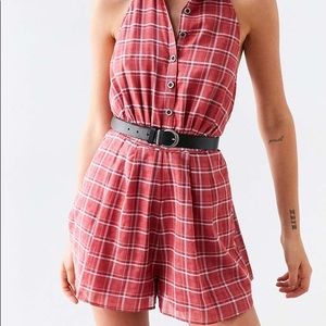 UO Plaid Collared Romper Sz. XS NWT