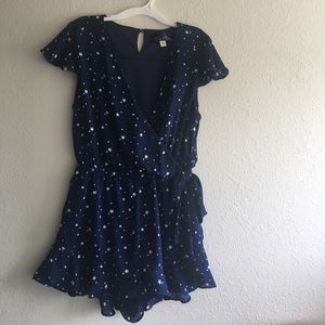 NWOT Francesca's Blue Star Print Romper