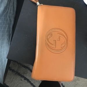 GUCCI orange leather wallet