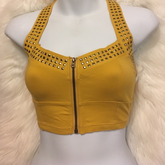 ❌S,L Mustard Yellow Criss Cross Top - Picture 3 of 5