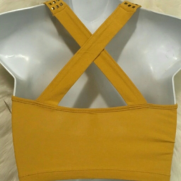 ❌S,L Mustard Yellow Criss Cross Top - Picture 5 of 5