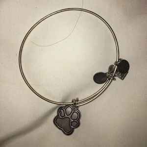 Silver dog paw alex and ani bracelet