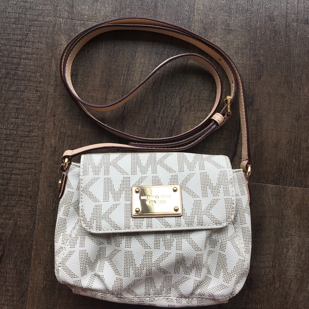 Michael Kors White and Gray Crossbody