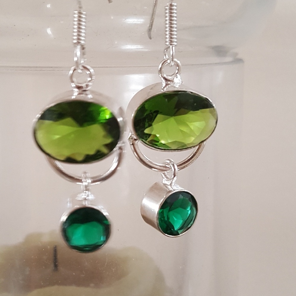 Peridot & Chrome Diopside Earrings