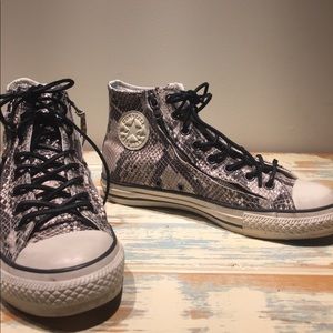 Snakeskin Double Zipper Hi Top Converse X