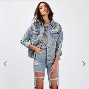 Topshop Studded Denim Jacket Topshop Studded Denim Jacket