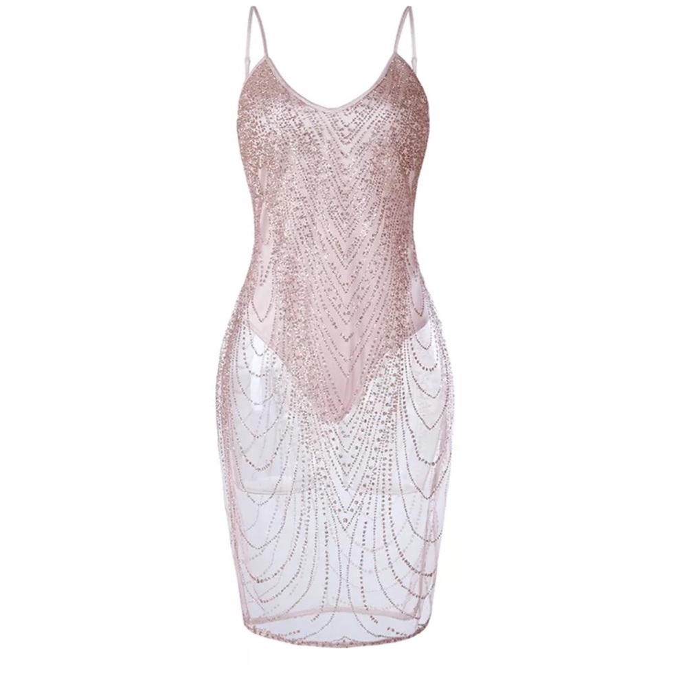 💎J-Lo Inspired Glam BodySuit Dress💎 - Picture 4 of 7