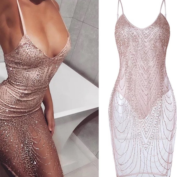 💎J-Lo Inspired Glam BodySuit Dress💎 - Picture 3 of 7