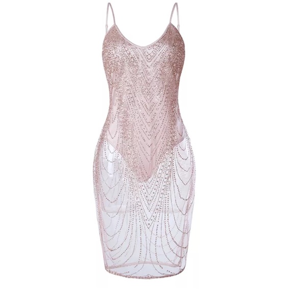 💎J-Lo Inspired Glam BodySuit Dress💎 - Picture 4 of 7