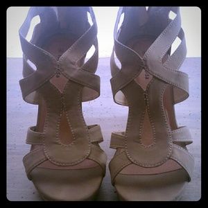 Cute Nude Platform Wedges