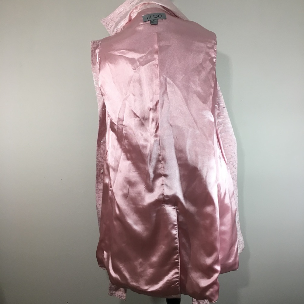 ALDO Metallic Pink Mid-Length Belt Tie Trench Coat - Picture 7 of 8