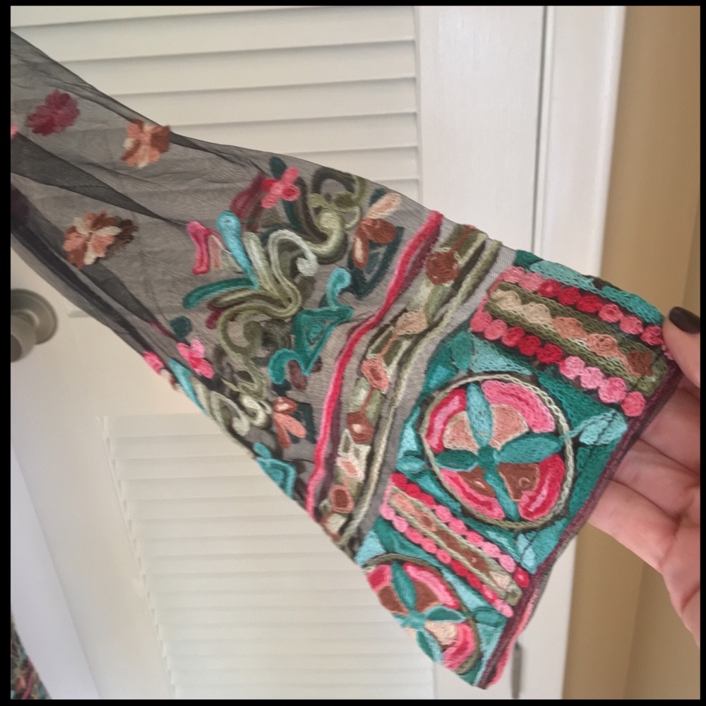 SOLD ON POSHMARK  Black Sheer Floral Kimono - Picture 5 of 8