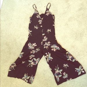 Free People black floral jumpsuit