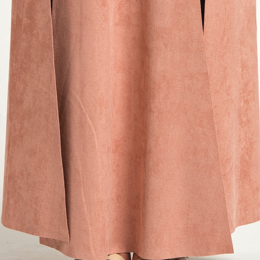 Suede Skirt Thigh Slits - Picture 4 of 7