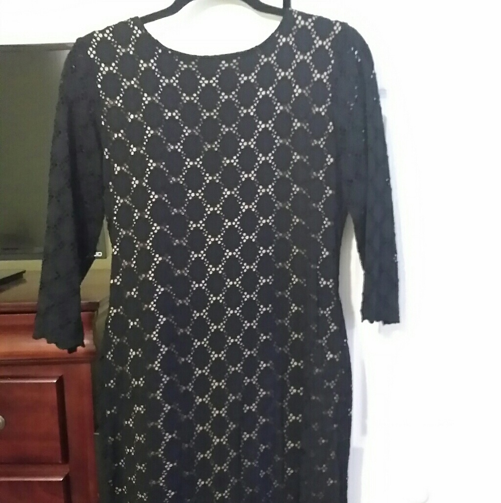 SOLD Beautiful black lace dress size 8