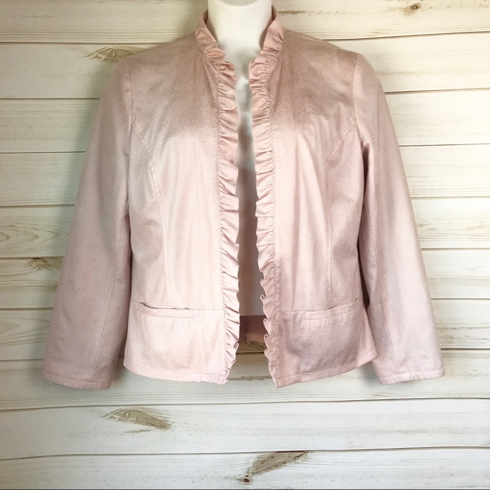 Chico's • Open ruffled jacket• size Small