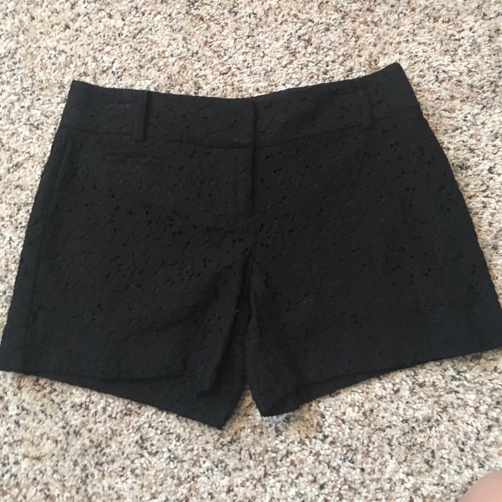 Black eyelet shorts