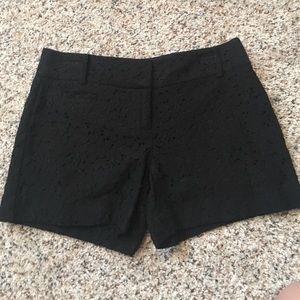 Black eyelet shorts