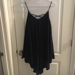 Flowy navy blue shift dress