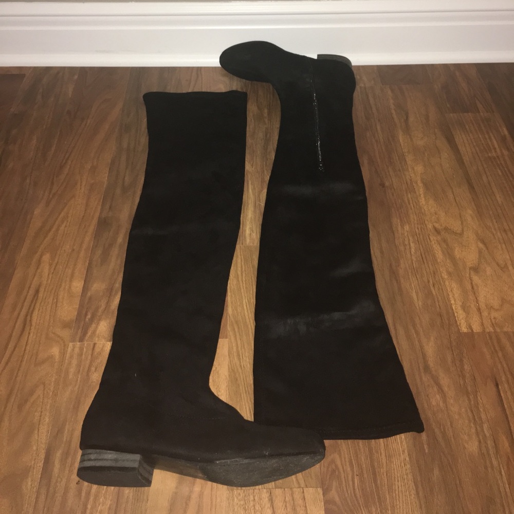 Black thigh high boots