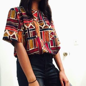 Unique Design Top with Shapes Unique Design Top with Shapes