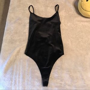 Black Reina Velvet Bodysuit