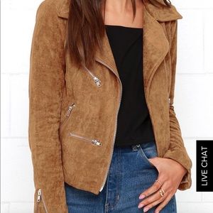 Lulus suede with love tan moto jacket