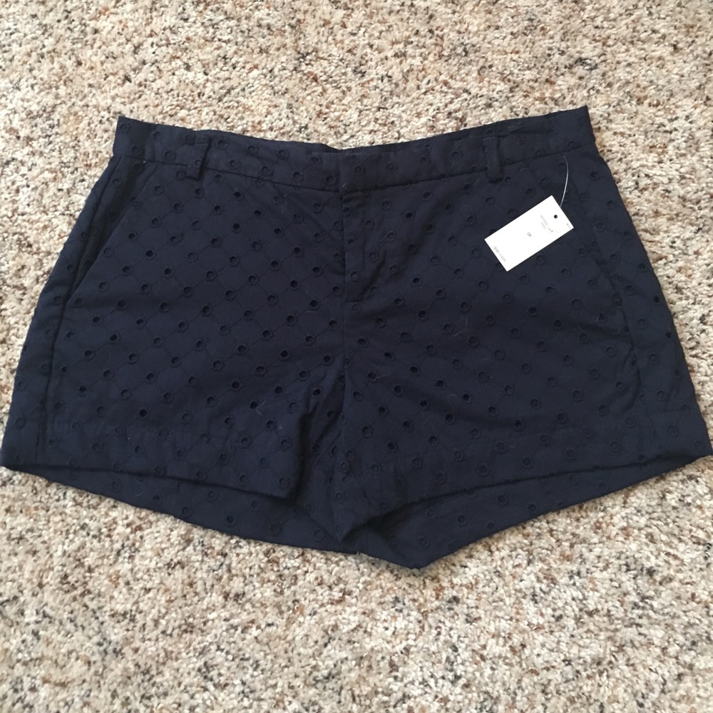 Navy eyelet shorts. NWT.