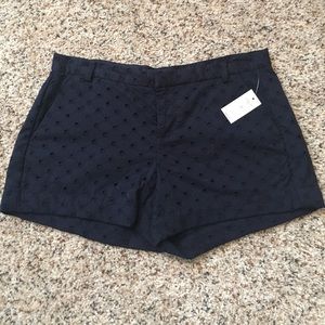 Navy eyelet shorts. NWT.