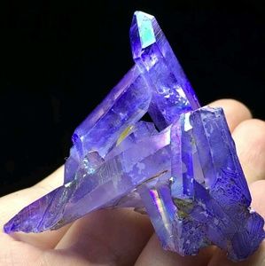 Reduced! lavender aura quartz crystal crystals