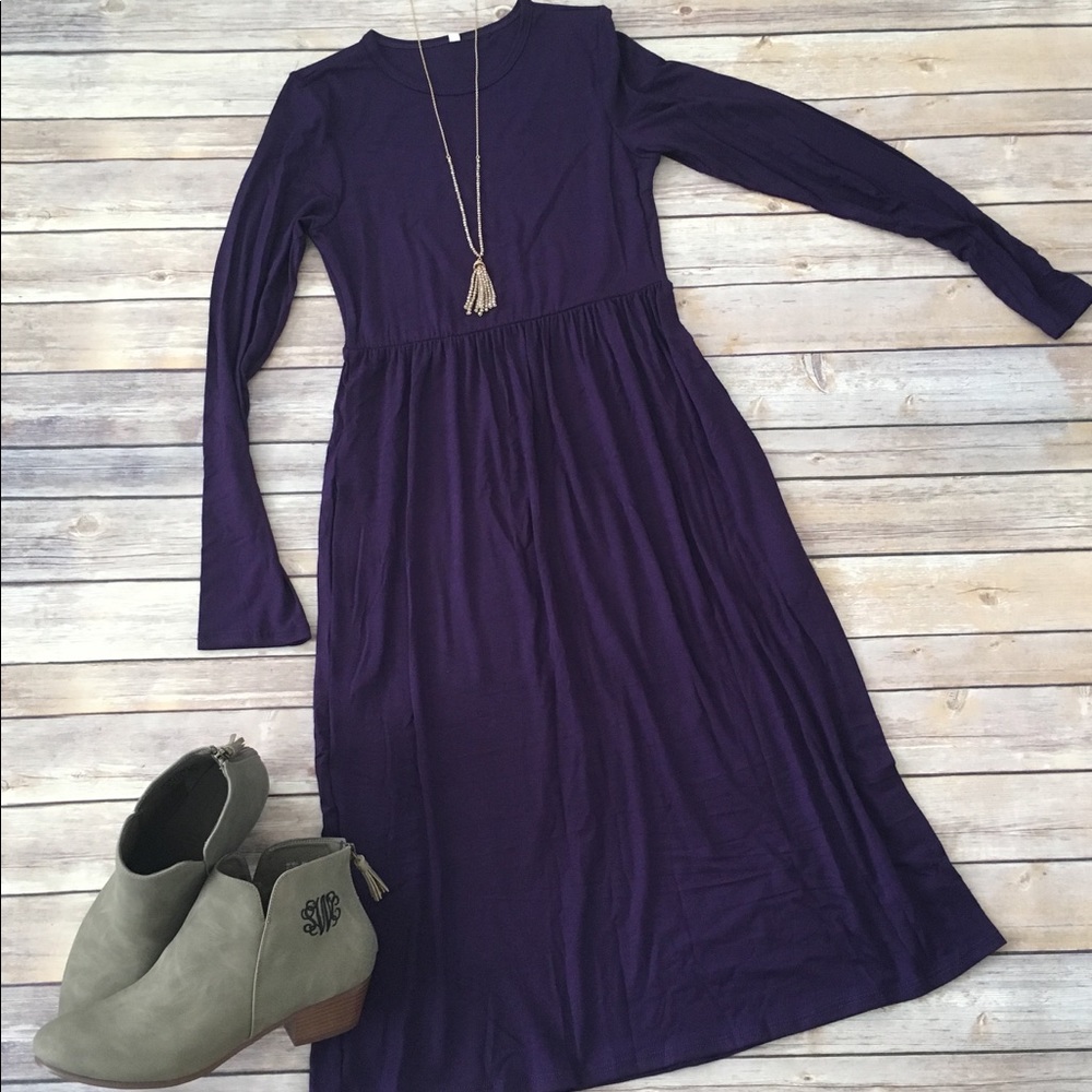 ☀️SALE ☀️Eggplant Midi dress