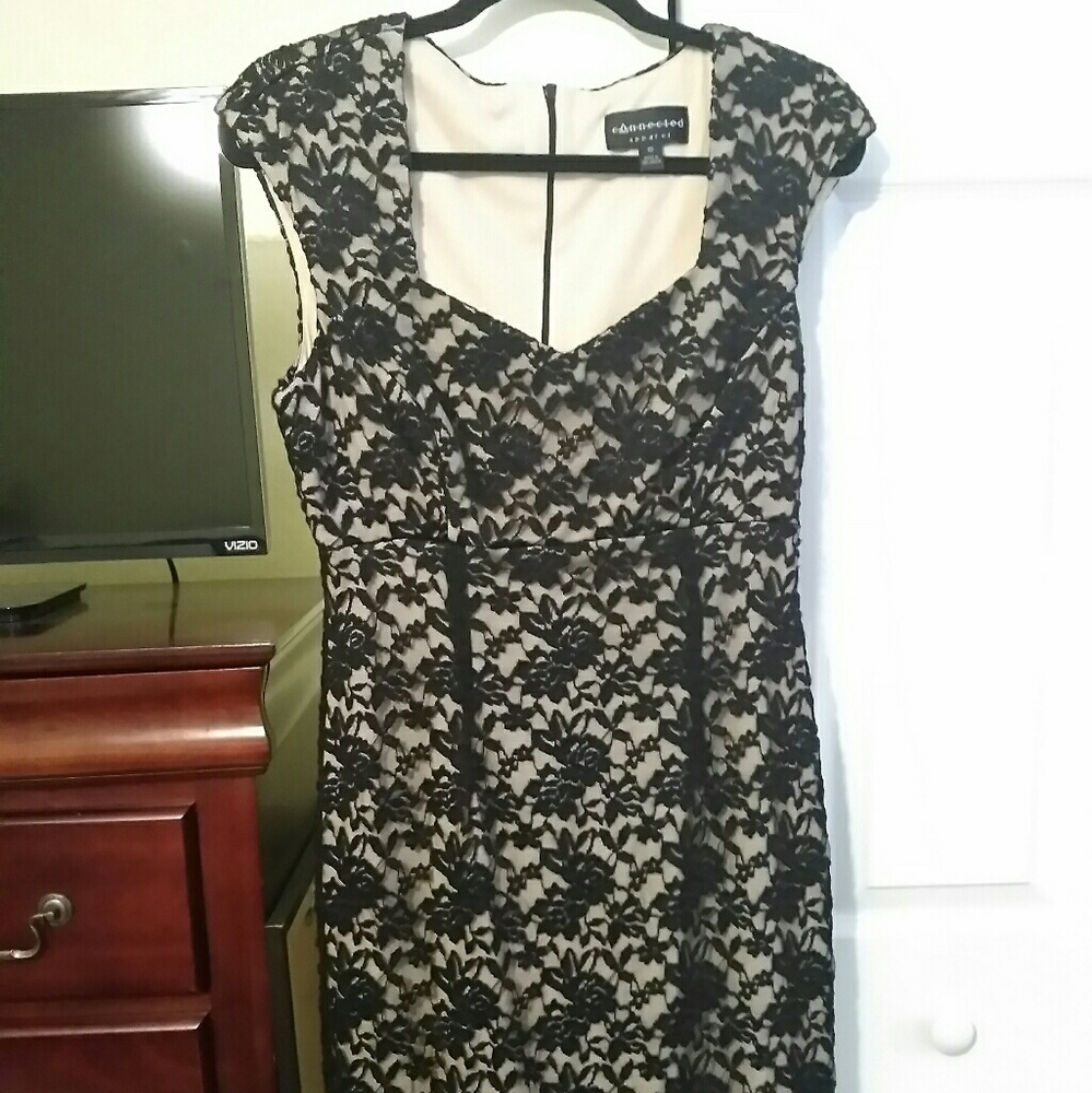 SOLD Beautiful lace black dress size 10