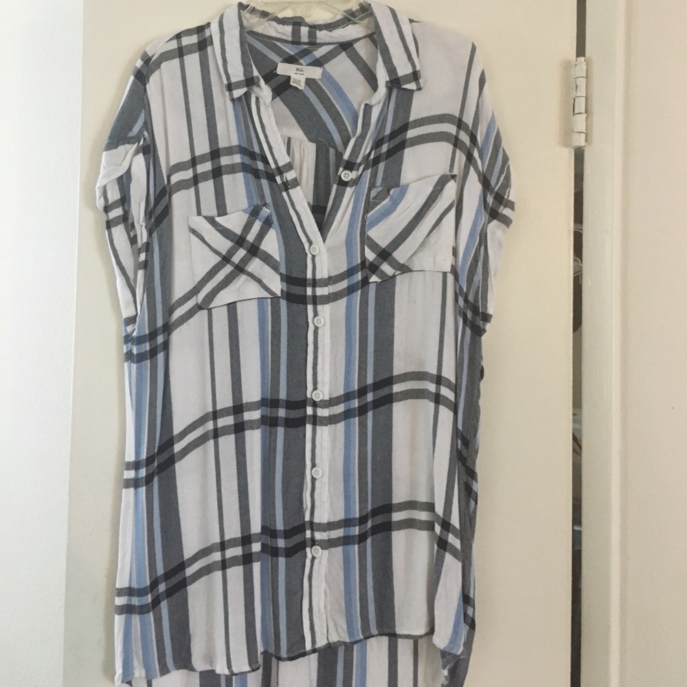 Blue plaid shirt