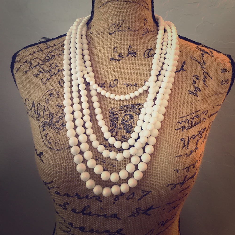 White bead necklace