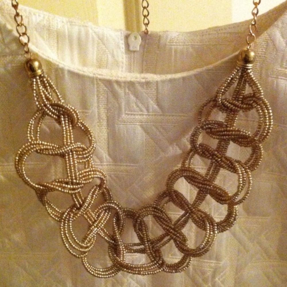 Gold Braided Statement Necklace