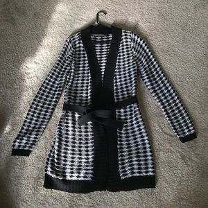 Brittany Black Cardigan w/Tie