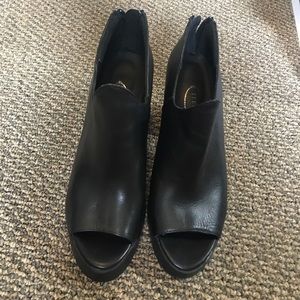 Open Toed Black Bootie Heels