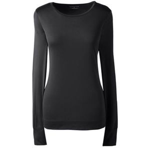 NWT Lands' End Women's Thermaskin Heat Crew- Black