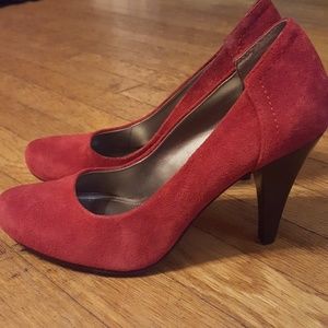 Red velvet heels