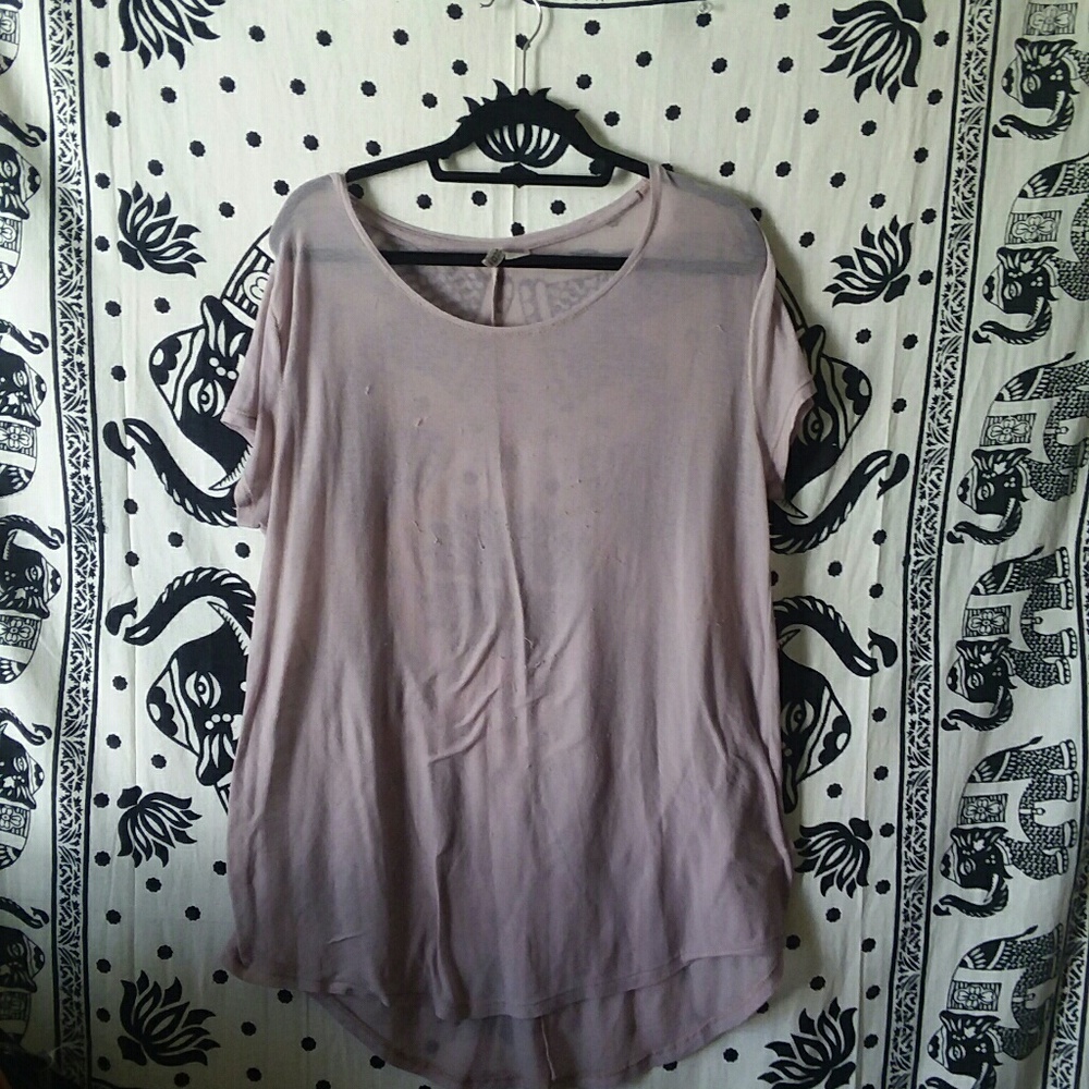 See thru mauve shirt