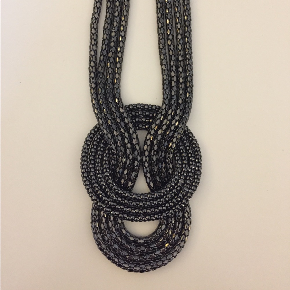 Gunmetal Multi Chain Pendant Necklace