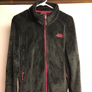 Woman's XL Black & Pink Fleece North Face Jacket