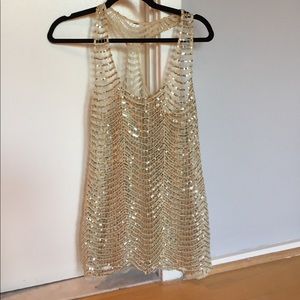 Victoria Secret Gold Sequins Tank/Cover Up Victoria Secret Gold Sequins Tank/Cover Up