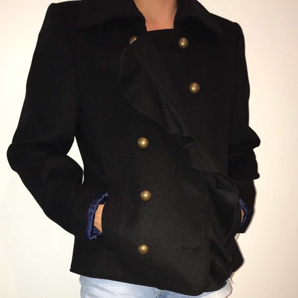 Soft , Pea coat with military style buttons. DKNY