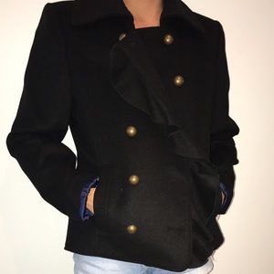 Soft , Pea coat with military style buttons. DKNY