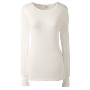 NWT Lands End Women's Thermaskin Heat Crew- Ivory