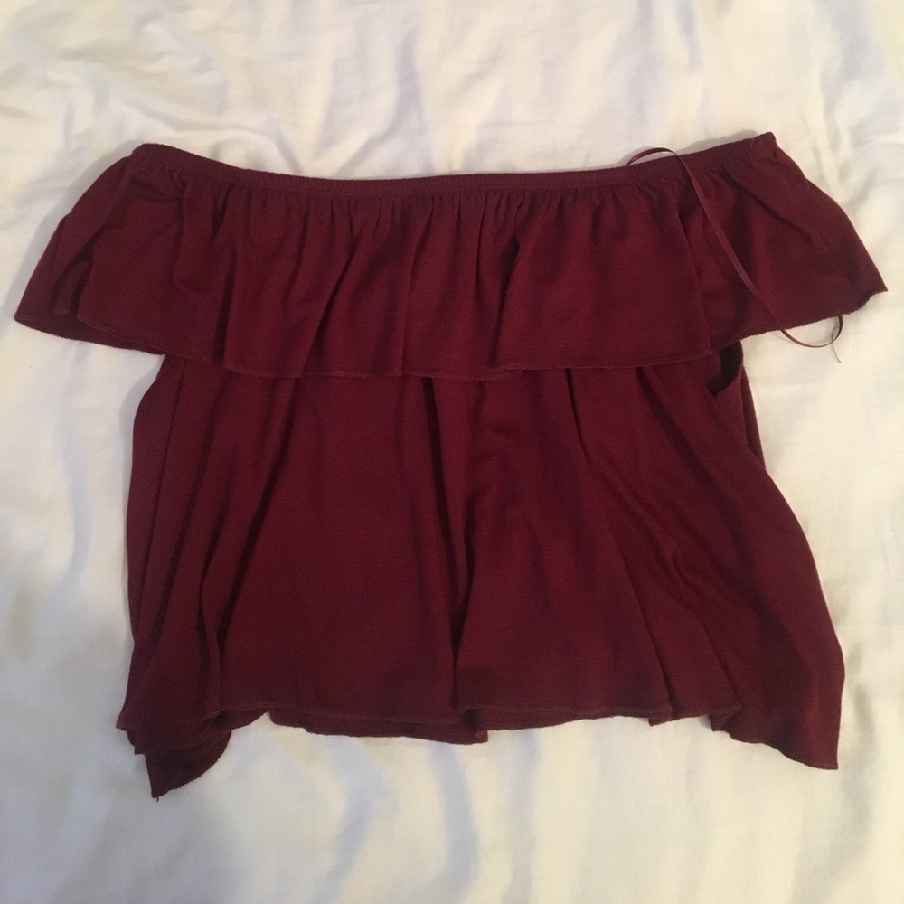 Cropped off shoulder top