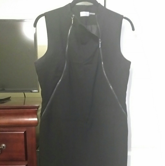SOLD Calvin Klein black zipper dress size 10 - Picture 1 of 5