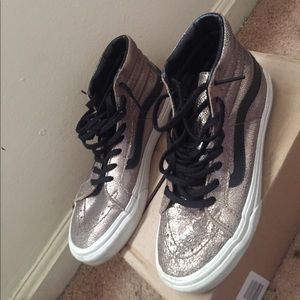 Black and Gold Hightop Vans