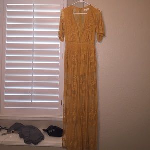 Mustard Yellow Lace Maxi